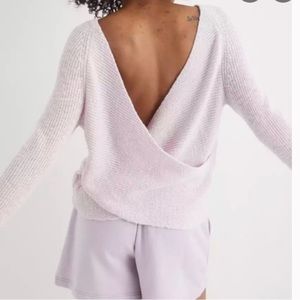Aerie Light Pink Open-Back Sweater